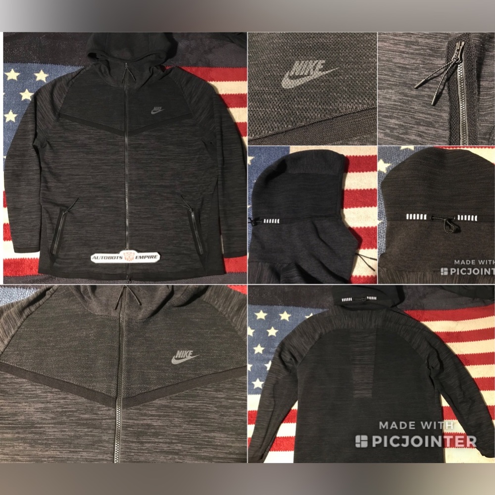 Vintage NIKE AIR TECH FLEECE KNIT Anthracite Windrunner Jacket XL Flyknit Sb Kb